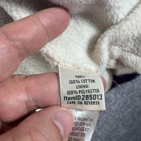 LL Bean Flannel Shirt Womens XL Purple Fleece Lined Long Sleeve Shacket - Picture 10 of 12